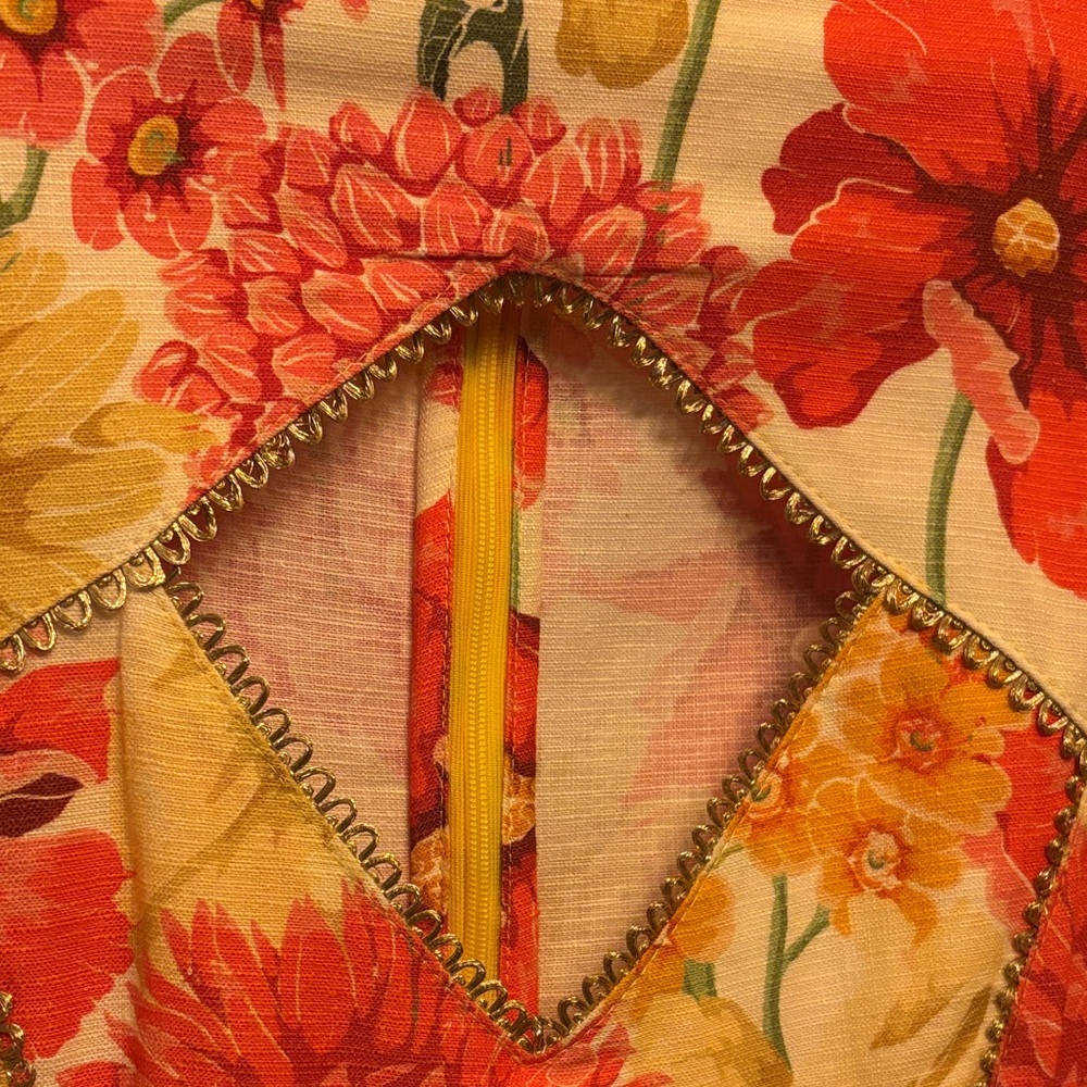Floral Midi Dress in Red and Yellow - Picture 6 of 7